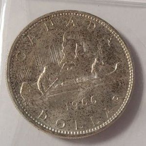 1966 Canada Silver Dollar Coin (23.33 Grams .800)